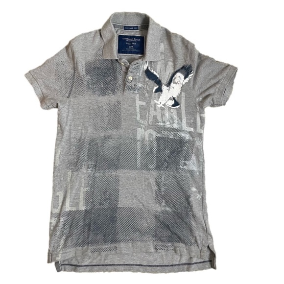 American Eagle Outfitters Other - Men’s American Eagle Grey Vintage Polo Shirt Size Medium!